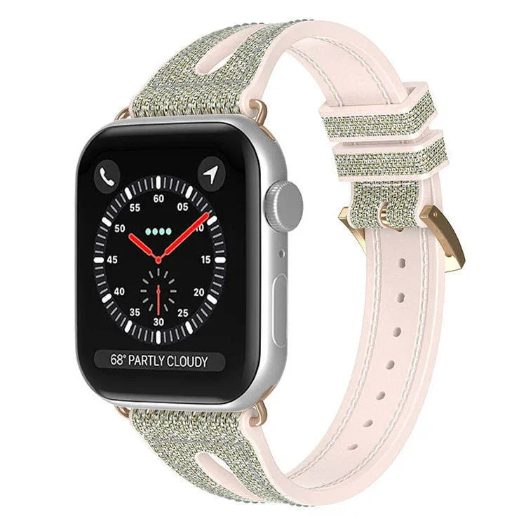 Bracelet de montre fin scintillant pour Apple Watch Series, 7 45mm / 6&SE&5&4 44mm / 3&2&1 42mm, 7 41mm / 6&SE&5&4 40mm / 3&2&1 38mm