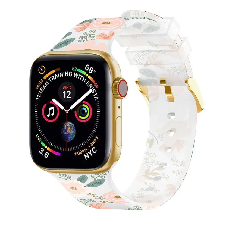 Bracelet transparent à boucle carrée pour Apple Watch Series, 7 45mm / 6&SE&5&4 44mm / 3&2&1 42mm, 7 41mm / 6&SE&5&4 40mm / 3&2&1 38mm