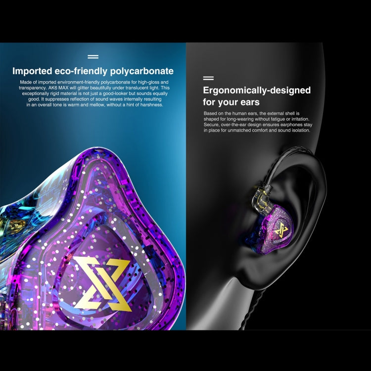 Écouteurs intra-auriculaires dynamiques avec caisson de basses QKZ AK6 MAX, version standard, avec micro