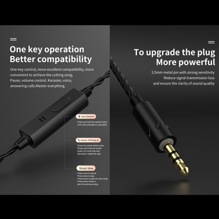 Écouteurs intra-auriculaires dynamiques avec caisson de basses QKZ AK6 MAX, version standard, avec micro
