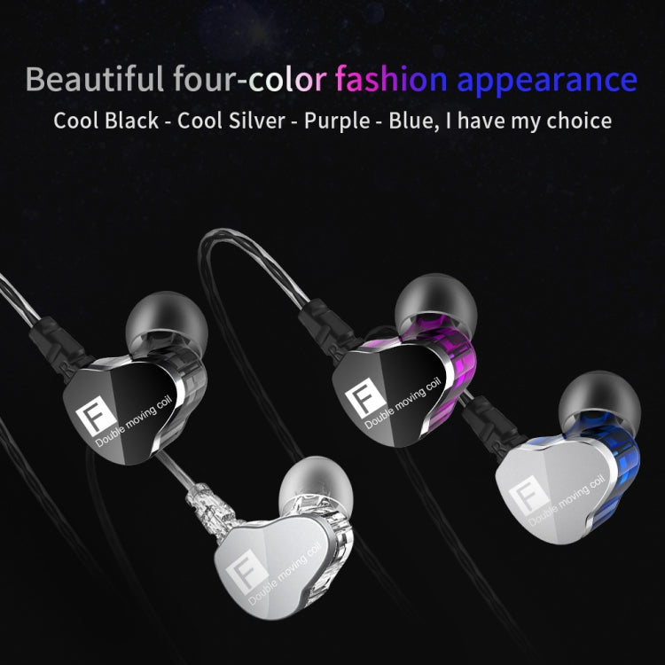Écouteurs intra-auriculaires dynamiques doubles avec subwoofer QKZ F910