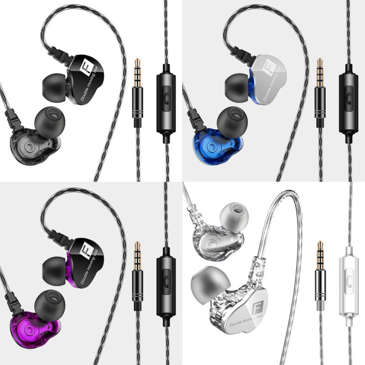 Écouteurs intra-auriculaires dynamiques doubles avec subwoofer QKZ F910