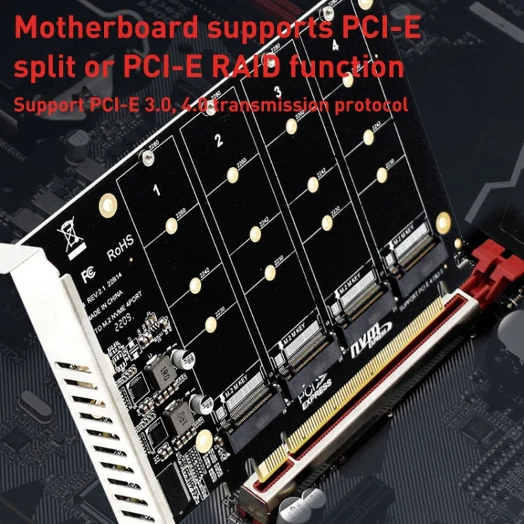 Carte de baie de disques PH44 NVMe 4 PCI-E à répartition de signal