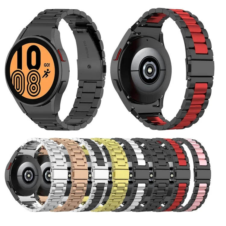 Bracelet de montre en acier à trois maillons, pour Samsung Galaxy Watch 5 40mm, pour Samsung Galaxy Watch 5 Pro 45mm