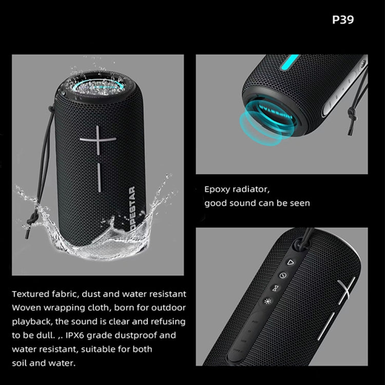 Enceinte Bluetooth sans fil étanche à lumière RGB pour extérieur HOPESTAR P39