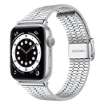 Bracelet de montre en acier pour Apple Watch Series 7 45mm / 6&SE&5&4 44mm / 3&2&1 42mm, 7 41mm / 6&SE&5&4 40mm / 3&2&1 38mm