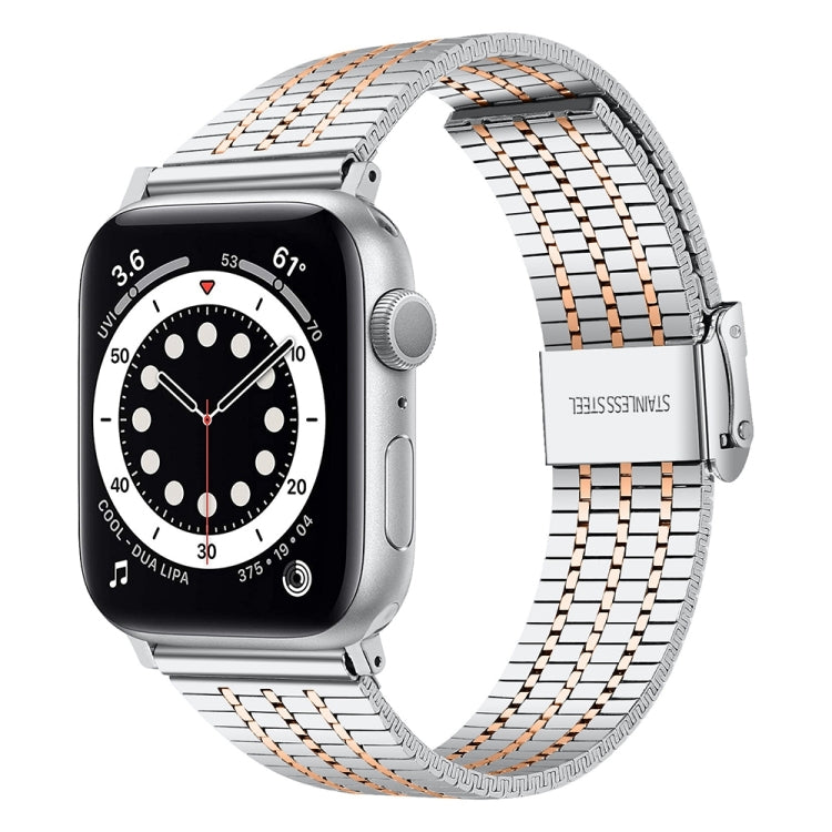 Bracelet de montre en acier pour Apple Watch Series 7 45mm / 6&SE&5&4 44mm / 3&2&1 42mm, 7 41mm / 6&SE&5&4 40mm / 3&2&1 38mm