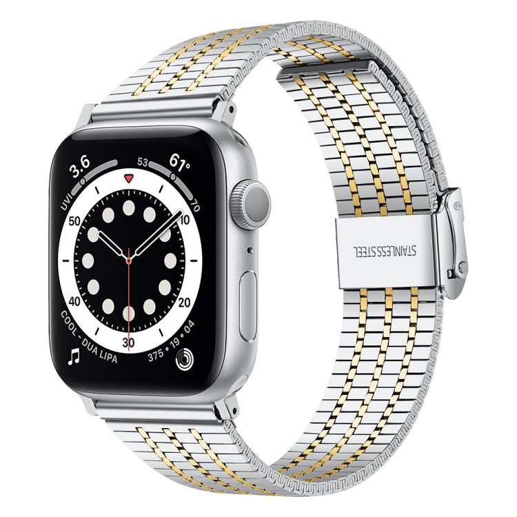 Bracelet de montre en acier pour Apple Watch Series 7 45mm / 6&SE&5&4 44mm / 3&2&1 42mm, 7 41mm / 6&SE&5&4 40mm / 3&2&1 38mm
