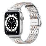 Bracelet de montre en acier pour Apple Watch Series 7 45mm / 6&SE&5&4 44mm / 3&2&1 42mm, 7 41mm / 6&SE&5&4 40mm / 3&2&1 38mm