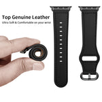 Bracelet de montre en cuir véritable pour Apple Watch Series, 7 45mm / 6&SE&5&4 44mm / 3&2&1 42mm, 7 41mm / 6&SE&5&4 40mm / 3&2&1 38mm