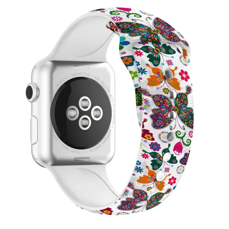 Bracelet de montre à impression "clou unique" pour Apple Watch Series, 7 45mm / 6&SE&5&4 44mm / 3&2&1 42mm, 7 41mm / 6&SE&5&4 40mm / 3&2&1 38mm