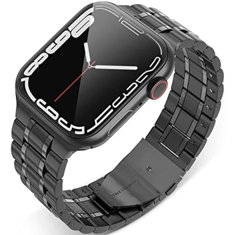 Bracelet de montre 5 maillons en acier inoxydable pour Apple Watch Series, 7 45mm / 6&SE&5&4 44mm / 3&2&1 42mm, 7 41mm / 6&SE&5&4 40mm / 3&2&1 38mm