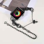 Bracelet de montre double chaîne à 2 perles en acier inoxydable pour Apple Watch Series, 7 45mm / 6&SE&5&4 44mm / 3&2&1 42mm, 7 41mm / 6&SE&5&4 40mm / 3&2&1 38mm