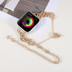 Bracelet de montre double chaîne à 2 perles en acier inoxydable pour Apple Watch Series, 7 45mm / 6&SE&5&4 44mm / 3&2&1 42mm, 7 41mm / 6&SE&5&4 40mm / 3&2&1 38mm