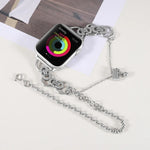 Bracelet de montre double chaîne à 2 perles en acier inoxydable pour Apple Watch Series, 7 45mm / 6&SE&5&4 44mm / 3&2&1 42mm, 7 41mm / 6&SE&5&4 40mm / 3&2&1 38mm