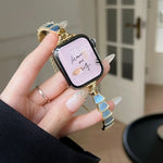 Bracelet de montre en métal pour Apple Watch Series 7 45mm / 6&SE&5&4 44mm / 3&2&1 42mm, 7 41mm / 6&SE&5&4 40mm / 3&2&1 38mm