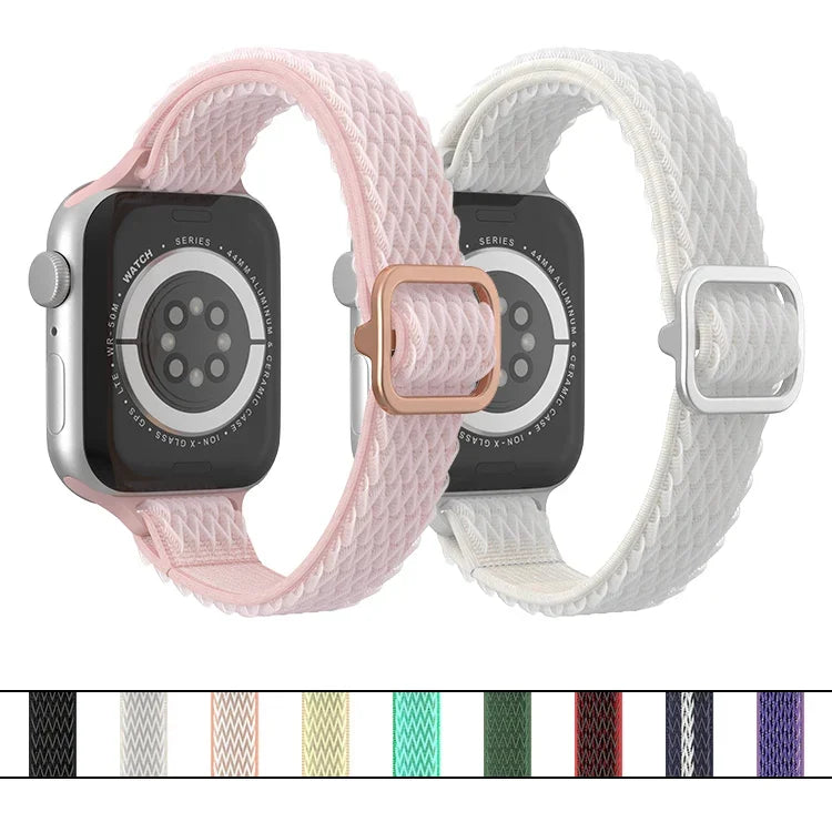 Bracelet de montre en nylon à petite taille de vague pour Apple Watch Series, 7 45mm / 6&SE&5&4 44mm / 3&2&1 42mm, 7 41mm / 6&SE&5&4 40mm / 3&2&1 38mm