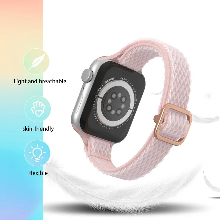 Bracelet de montre en nylon à petite taille de vague pour Apple Watch Series, 7 45mm / 6&SE&5&4 44mm / 3&2&1 42mm, 7 41mm / 6&SE&5&4 40mm / 3&2&1 38mm
