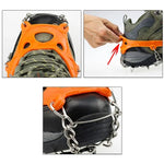 1 paire de crampons antiglisse à 19 dents pour chaussures de randonnée/escalade, taille L (noir), taille L (orange), taille XL (noir), taille XL (orange)