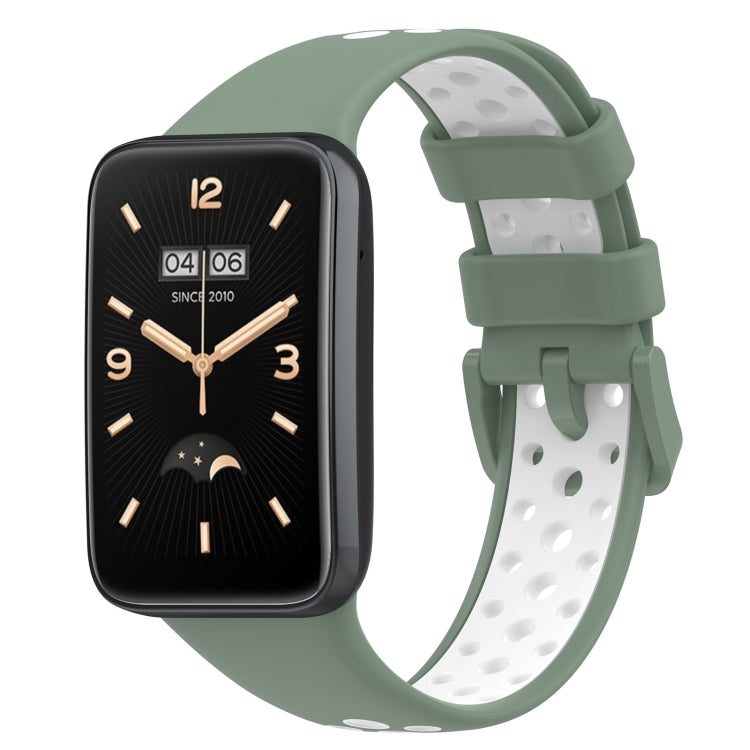 For Xiaomi Mi Band 7 Pro Two-Color Breathable Silicone Watch Band