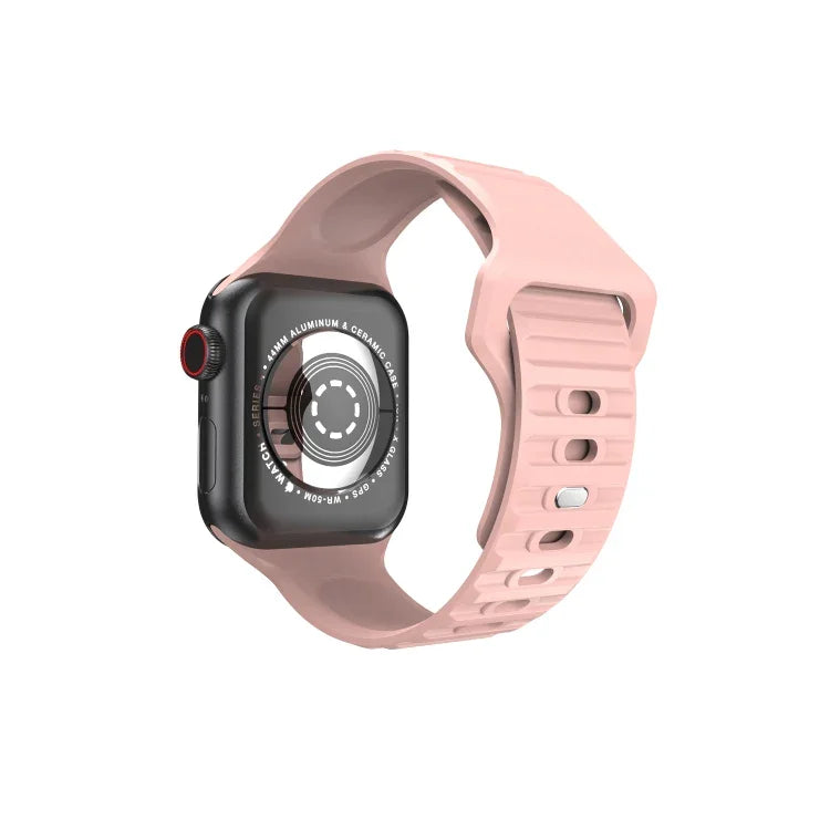 Bracelet de montre en silicone ondulé pour Apple Watch Series, 7 45mm / 6&SE&5&4 44mm / 3&2&1 42mm, 7 41mm / 6&SE&5&4 40mm / 3&2&1 38mm