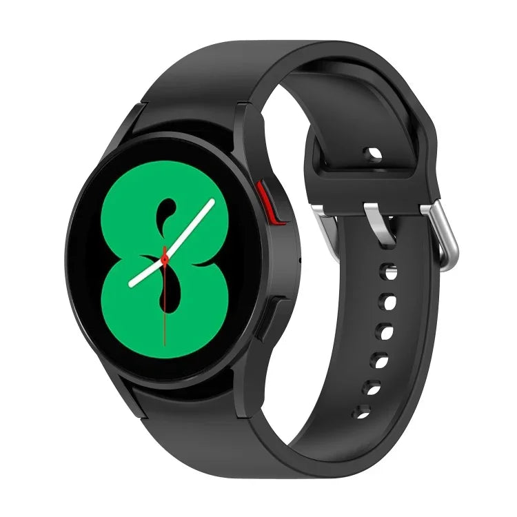 Bracelet de montre officiel en silicone argenté à boucle ronde, pour Samsung Galaxy Watch 5 44mm