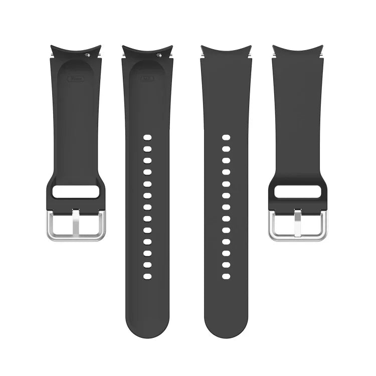 Bracelet de montre officiel en silicone argenté à boucle ronde, pour Samsung Galaxy Watch 5 44mm