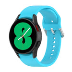 Bracelet de montre officiel en silicone argenté à boucle ronde, pour Samsung Galaxy Watch 5 44mm