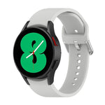 Bracelet de montre officiel en silicone argenté à boucle ronde, pour Samsung Galaxy Watch 5 44mm