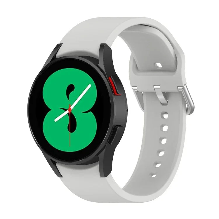 Bracelet de montre officiel en silicone argenté à boucle ronde, pour Samsung Galaxy Watch 5 44mm