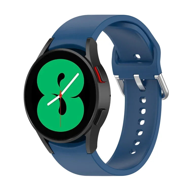Bracelet de montre officiel en silicone argenté à boucle ronde, pour Samsung Galaxy Watch 5 44mm