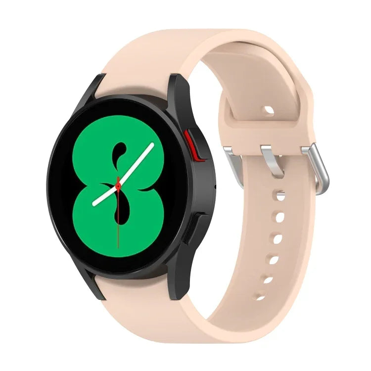 Bracelet de montre officiel en silicone argenté à boucle ronde, pour Samsung Galaxy Watch 5 44mm