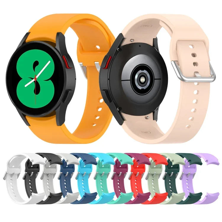 Bracelet de montre officiel en silicone argenté à boucle ronde, pour Samsung Galaxy Watch 5 44mm