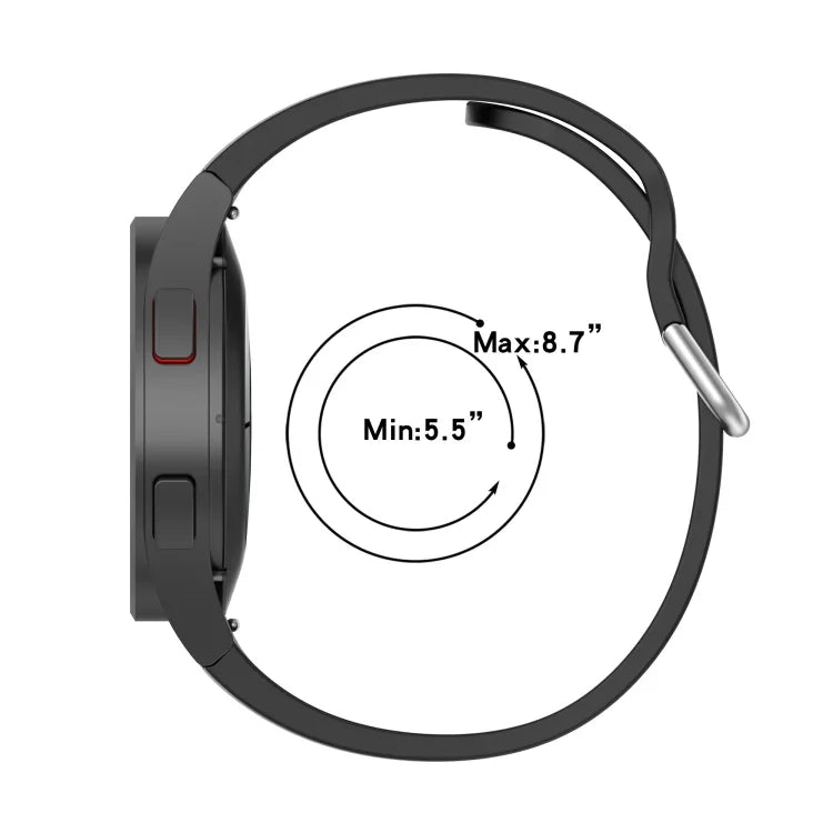 Bracelet de montre officiel en silicone argenté à boucle ronde, pour Samsung Galaxy Watch 5 44mm