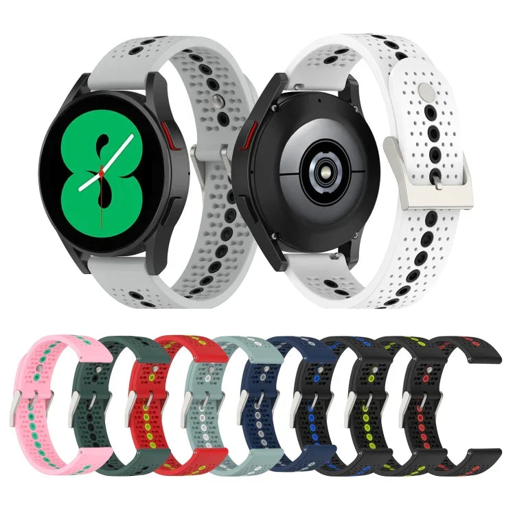 Bracelet de montre en silicone coloré de 20 mm avec trous, pour Samsung Galaxy Watch 5 40mm, pour Samsung Galaxy Watch 5 44mm, pour Samsung Galaxy Watch 5 Pro 45mm