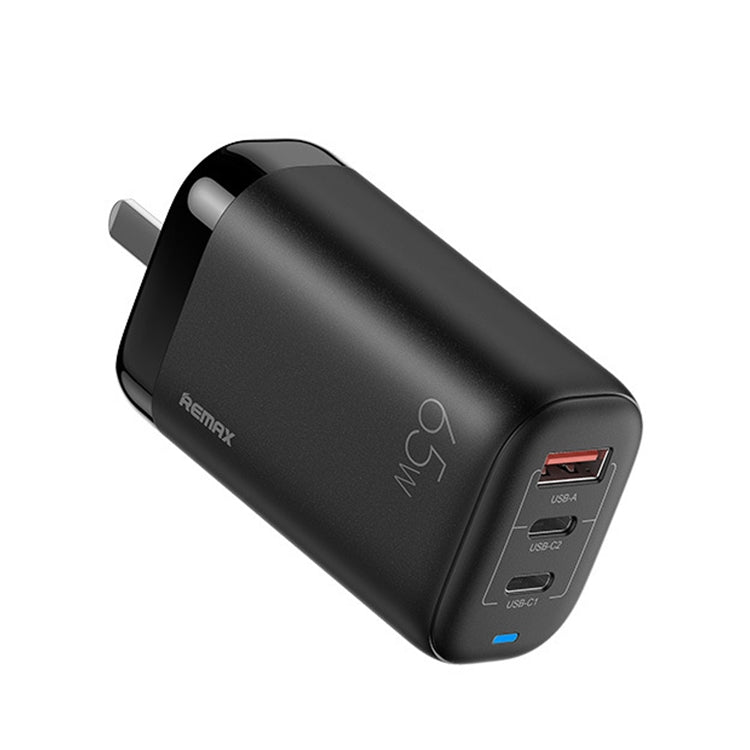 Chargeur rapide REMAX RP-U55 Territory Series 65W USB + double interface USB-C / Type-C, prise CN