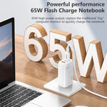 Chargeur rapide REMAX RP-U55 Territory Series 65W USB + double interface USB-C / Type-C, prise CN