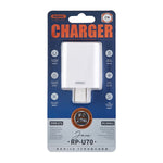 Chargeur rapide REMAX RP-U70 Jane Series 20W USB-C/Type-C PD, prise CN, prise UK, prise US
