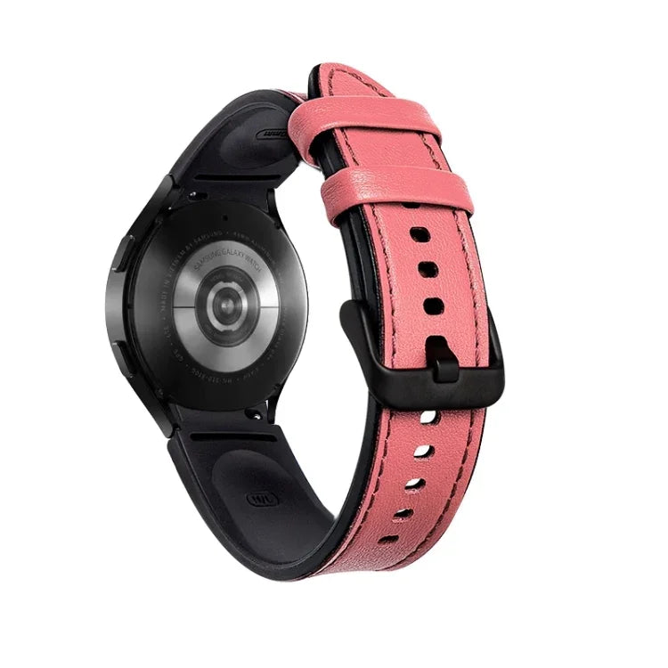 Bracelet de montre en silicone et cuir noir, avec boucle, pour Samsung Galaxy Watch5 Pro 45 mm/5 44 mm/5 40 mm