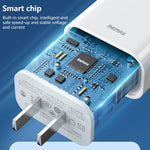 Chargeur rapide REMAX RP-U79 Speed Series 20W USB-C/Type-C multi-compatible, prise CN, prise EU, prise UK