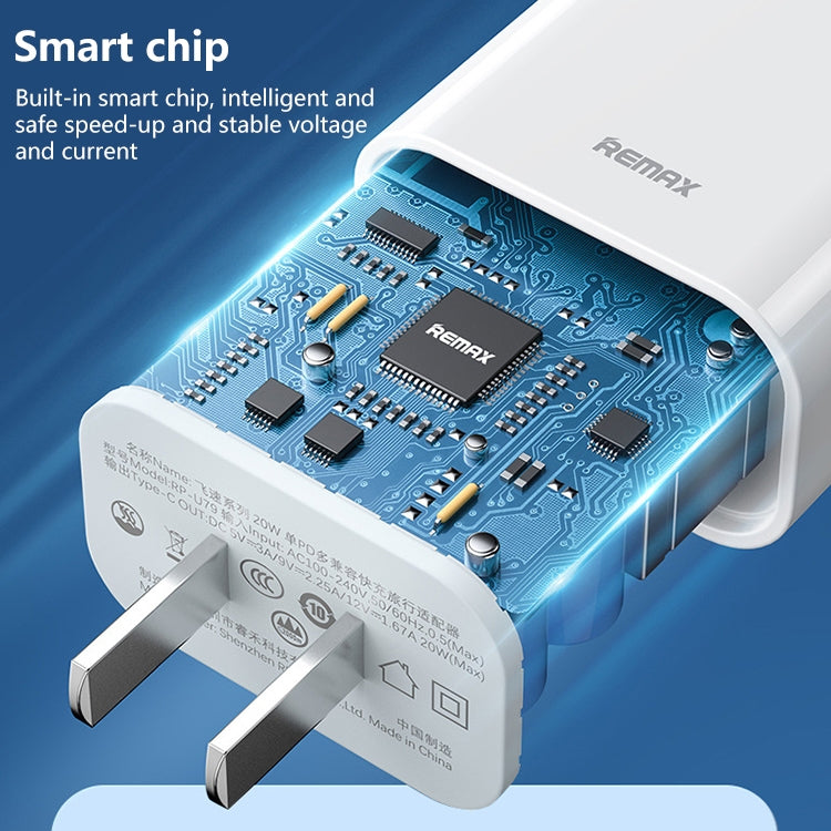 Chargeur rapide REMAX RP-U79 Speed Series 20W USB-C/Type-C multi-compatible, prise CN, prise EU, prise UK