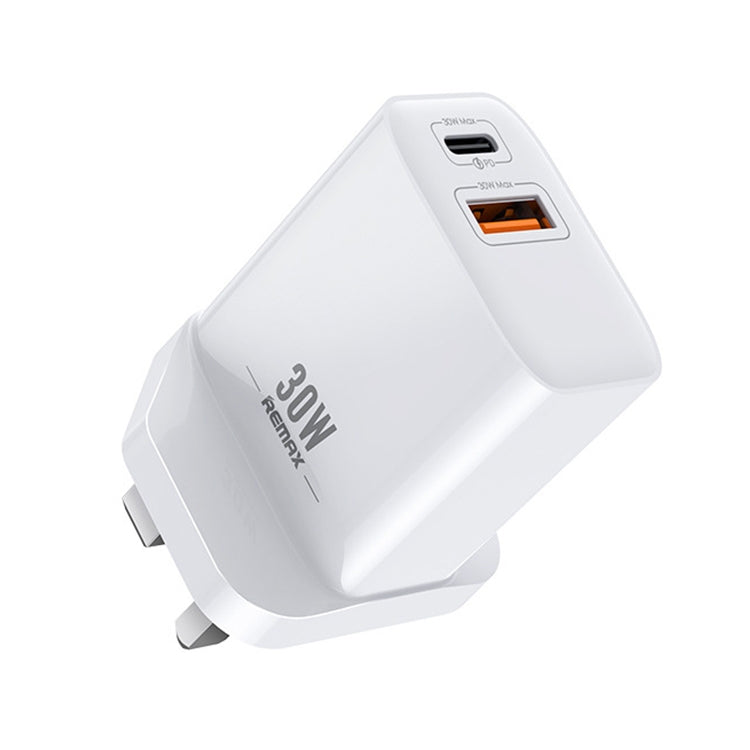Chargeur rapide REMAX RP-U82 30W double interface USB + USB-C/Type-C, prise CN, prise UK, prise US