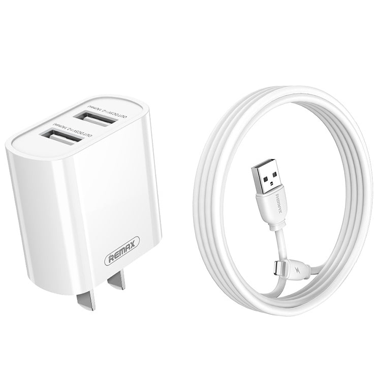 Chargeur rapide REMAX RP-U35 Jane Series 2.1A double port USB, 8 broches, Micro USB, USB-C/Type-C