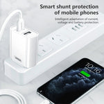 Chargeur rapide REMAX RP-U35 Jane Series 2.1A double port USB, 8 broches, Micro USB, USB-C/Type-C