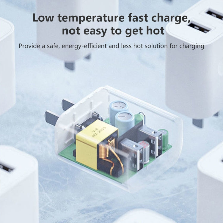 Chargeur rapide REMAX RP-U35 Jane Series 2.1A double port USB, 8 broches, Micro USB, USB-C/Type-C