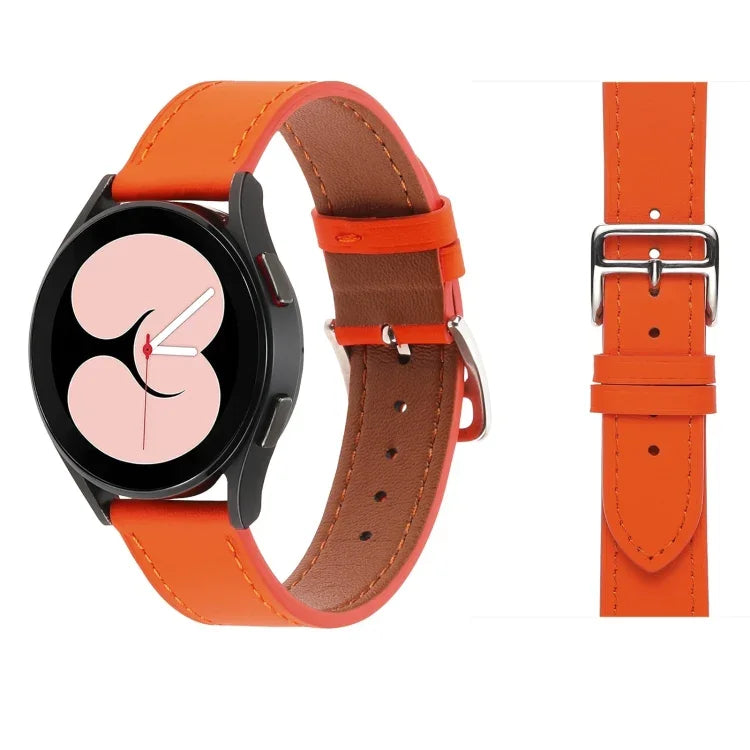 Plain Weave Leather Watch Band, For Samsung Galaxy Watch5 Pro 45mm/5 44mm/5 40mm