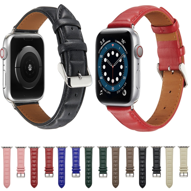Bracelet de montre en cuir véritable pour Apple Watch Series, 7 45mm / 6&SE&5&4 44mm / 3&2&1 42mm, 7 41mm / 6&SE&5&4 40mm / 3&2&1 38mm