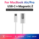 Câble de charge PD 100 W 5 broches MagSafe 2 (en forme de T) vers USB-C / Type-C, longueur du câble : 1,8 m, MagSafe 2 (en forme de T)