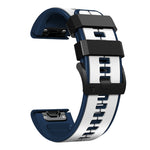 Vertical Stripes Two-color Silicone Watch Band, For Garmin Fenix 7, For Garmin Fenix 7X