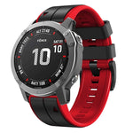 Vertical Stripes Two-color Silicone Watch Band, For Garmin Fenix 7, For Garmin Fenix 7X